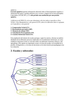 (http://www.psicodiagnosis.es/images/wisciv.jpg)optativos. 
Los tests optativos aportan información adicional sobre el funci