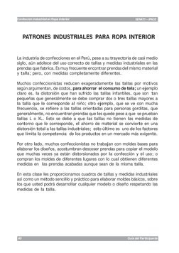 SENATI - IPACE
Confección industrial en Ropa interior
SENATI - IPACE
Guía del Participante
40
 PATRONES INDUSTRIALES PARA ROP
