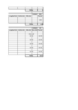 TOTAL 
5
Unidad
GLB
Longitud (m)
Ancho (m)
Alto (m)
Parcial 
1.00
TOTAL 
1.00
Unidad
m2
Longitud (m)
Ancho (m)
Alto (m) Area