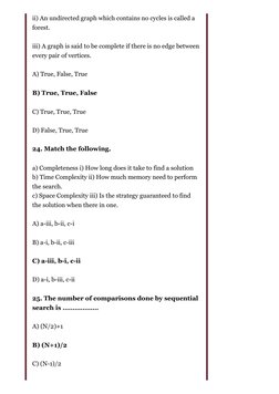 ii) An undirected graph which contains no cycles is called a
forest.
iii) A graph is said to be complete if there is no edge