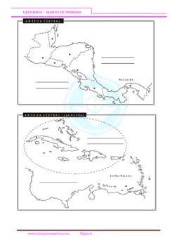 GEOGRAFÍA – QUINTO DE PRIMARIA
M a r  C a r i b e
A M
É R I C A  C E N T R A L
1 0
1
5
3
1 2
6
1 3
A n t i l l a s  M e
