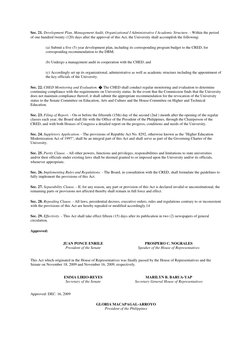 Sec. 21. Development Plan, Management Audit, Organizational I Administrative I Academic Structure. - Within the period 
of on