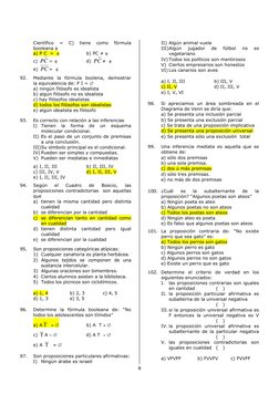 8 
 
Científico 
= 
C) 
tiene 
como 
fórmula 
booleana a 
 
a) P C  =         
b) PC ≠  
 
 
c) 

C
P
        
d) 
C
P
≠
