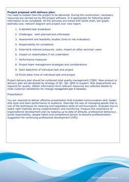 4 
HND Engineering (mechanical) 
 
Project proposal with delivery plan: 
You need to explain how the project to be delivere