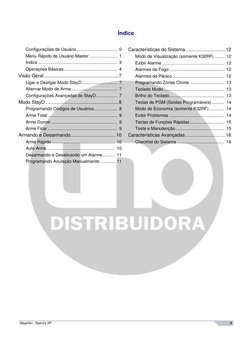 Magellan / Spectra SP
3
Índice
Configurações de Usuário .................................  0
Menu Rápido de Usuário Master .