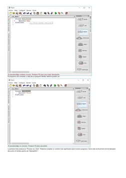 El programa casi completo, a falta de un pequeño detalle, debería quedar así: 
 
 
La primera línea todavía es "Proceso sin