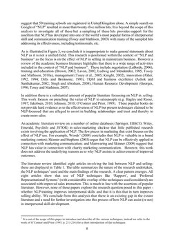 8
suggest that 50 training schools are registered in United Kingdom alone. A simple search on 
Google of “NLP” resulted in mo