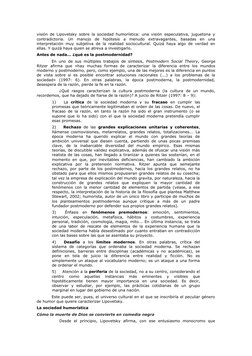 visión de Lipovetsky sobre la sociedad humorística: una visión especulativa, juguetona y
contradictoria.  Un  manojo  de  hip