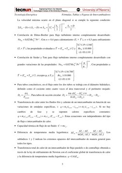 Tecnología Energética 
Fórmulas, Tablas y Figuras de Intercambiadores 
3 
La velocidad máxima ocurre en el plano diagonal s