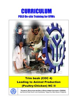 CURRICULUM 
POLO On-site Training for OFWs  
 
 
Trim beak (COC 4) 
Leading to Animal Production  
(Poultry-Chicken) NC I