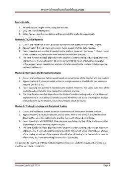 www.bhooshanshanbhag.com 
 
Courses Conducted 2016 
Page 4 
 
 
Course Details-  
1. All modules are taught online, using liv