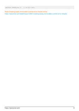MyTrace( SomeString ); // So will this.
Read Creating easily removable runtime error checks online:
https://riptutorial.co