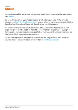 About
You can share this PDF with anyone you feel could benefit from it, downloaded the latest version 
from: appium (http://