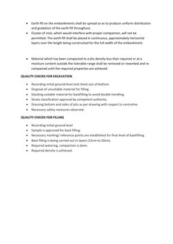  Earth fill on the embankments shall be spread so as to produce uniform distribution 
and gradation of the earth fill throug