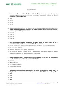 2
CONSEJERÍA DE EMPLEO, EMPRESA Y COMERCIO
Dirección General de Industria, Energía y Minas
EXAMEN INSTALADOR/MANTENEDOR RITE