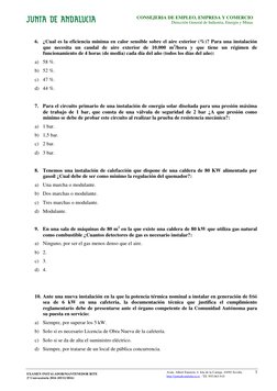 3
CONSEJERÍA DE EMPLEO, EMPRESA Y COMERCIO
Dirección General de Industria, Energía y Minas
EXAMEN INSTALADOR/MANTENEDOR RITE