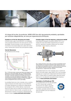 3
Las arandelas Nord-Lock se han mostrado como un sistema 
seguro de fijación de tornillos según la norma DIN 65151 
en prueb