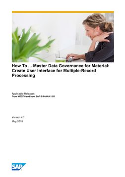 How To ... Master Data Governance For Material: Create User Interface ...