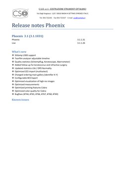 Phoenix Software Release Notes | PDF | Computing | Software