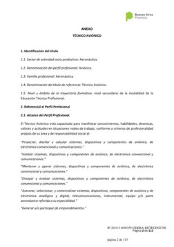 Página 2 de 115 
 
ANEXO 
TÉCNICO AVIÓNICO 
 
1. Identificación del título 
1.1. Sector de actividad socio productiva: