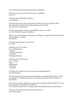 Ans> embracing risks and adapt and transform continuously.  
 
24.When Tata airlines, a division of Tata sons is established?