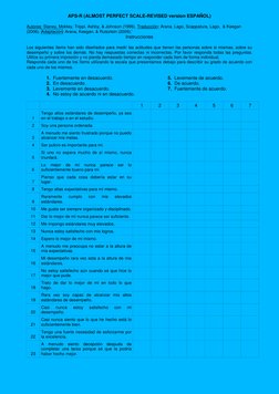 Escala APS-R de Perfeccionismo | PDF | Crecimiento personal y ...