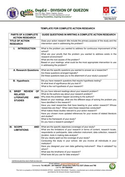 DepEd Action Research Template Guide | PDF | Methodology | Data Analysis