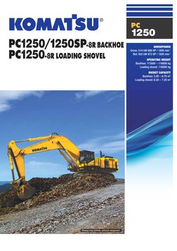 PC
1250
HORSEPOWER
Gross: 514 kW 688 HP / 1800 min-1 
Net: 502 kW 672 HP / 1800 min-1 
OPERATING WEIGHT
Backhoe: 113500 – 116