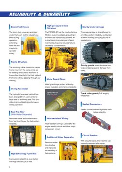 6
RELIABILITY & DURABILITY
The boom foot hoses are arranged 
under the boom foot to reduce hose 
bend during 
operation, 
ext