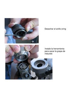 Desechar el anillo oring
Instale la herramienta 
para sacar la grapa de 
induzido
induzido
