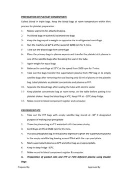 Blood Component Separation SOP | PDF | Blood Plasma | Centrifuge