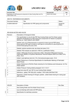 LPIC EPC1 SCU
Document Title:
Document No.
Rev:
Specification for FRP piping and components for (Sea) Cooling Water and Fire