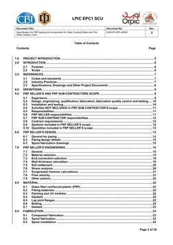 LPIC EPC1 SCU
Document Title:
Document No.
Rev:
Specification for FRP piping and components for (Sea) Cooling Water and Fire