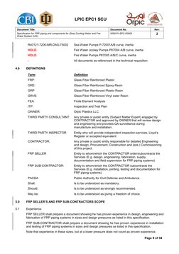 LPIC EPC1 SCU
Document Title:
Document No.
Rev:
Specification for FRP piping and components for (Sea) Cooling Water and Fire