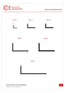 ÁNGULOS DESIGUALES
4331
4101
4011
4012
4321
4021
CATÁLOGO DE ALUMINIOS
Medidas en mm / Escala aproximada 1/1
6
