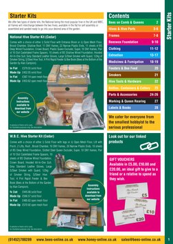 Starter Kits
Starter Kits
(01452)700289   www.bees-online.co.uk   www.honey-online.co.uk   sales@bees-online.co.uk
1
Contents