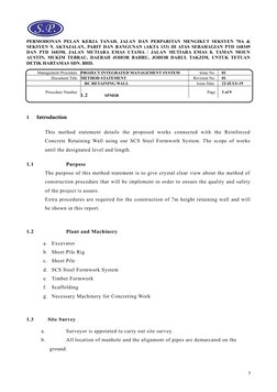 Method Statement for RC Retaining Wall | PDF | Personal Protective ...
