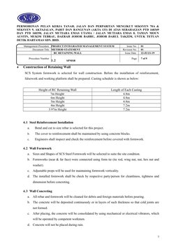 Method Statement for RC Retaining Wall | PDF | Personal Protective ...