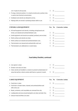 171 °F water for 30 seconds. 
☐   ☐   __________________ 
 If using a chemical sanitizer, it is mixed correctly and a saniti