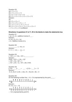 Question 30. 
(a) (- 1) × (- l) 
(b) (- 1) × (- l) × (- 1) 
(c) (-1) × (-1) × (-1) × (-1) 
(d) (-1) × (-1) × (-1) × (-1) × (-