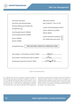 EMV Key Management
www.cryptomathic.com/products/emv
10
On a detailed level, keys are just sequences of bytes. But where do