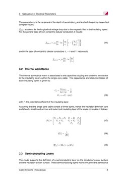 3
Calculation of Electrical Parameters
The parameter m is the reciprocal of the depth of penetration p and are both frequency