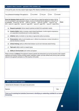 4. Academic referee comments – applicable to PhD candidates only  
In the past five years, how many research higher degree