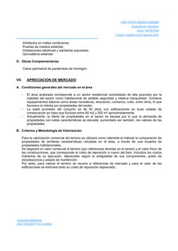 TASACIÓN COMERCIAL 
CALLE POLANCO Nº 24, LA LIGUA. 
 
 
LUIS FELIPE ENGBER ZAMORA 
Arquitecto Tasador 
Fono: