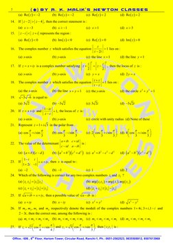 2 
()  BY R. K. MALIK’S NEWTON CLASSES  
 
 
Office.: 606 , 6th Floor, Hariom Tower, Circular Road, Ranchi-1, Ph.: 0651-2562