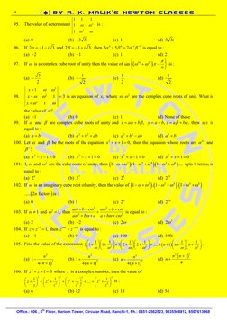 8 
()  BY R. K. MALIK’S NEWTON CLASSES  
 
 
Office.: 606 , 6th Floor, Hariom Tower, Circular Road, Ranchi-1, Ph.: 0651-2562