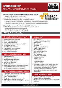 AWS Solution Architect Course Overview | PDF | Amazon Web Services ...