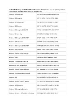 Free Windows 10 Product Keys List | PDF | Windows 10 | Microsoft Windows