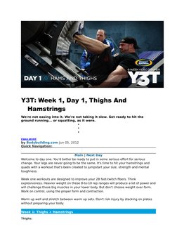Y3t Program.pdf Y3T Week 1: Thighs & Hamstrings Workout | PDF