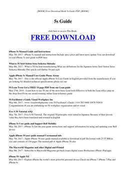 [BOOK] Free Download Book 5s Guide PDF [BOOK]
5s Guide
click here to access This Book :
FREE DOWNLOAD (http://3qlb8.hol.es/re